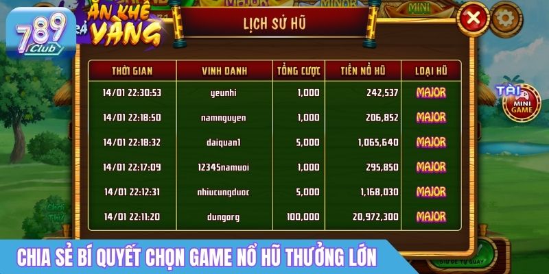 Top Game Nổ Hũ 789Club: Slot Jackpot Dễ Trúng 2 Chia sẻ bí quyết chọn game nổ hũ thưởng lớn