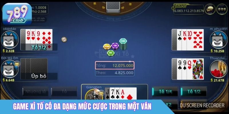 789Club Cổng Game Bài Uy Tín Top 1 Được Cộng Đồng Tin Chọn 4 Game Xì Tố có đa dạng mức cược trong một ván