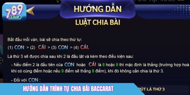 Baccarat 789Club Là Gì? Cách Chơi & Kinh Nghiệm Thực Tế 4 Hướng dẫn trình tự chia bài Baccarat