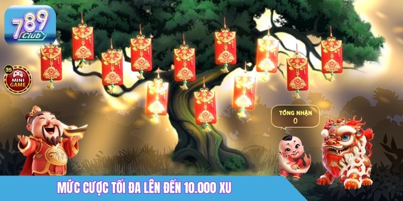 Mức cược tối đa của nổ hũ 789Club lên đến 10.000 xu/lượt quay